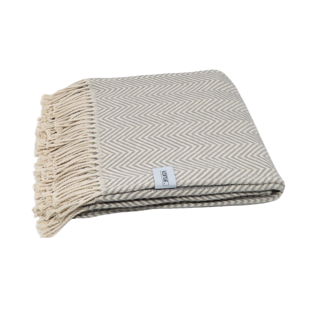 100% Grey Cotton Blanket